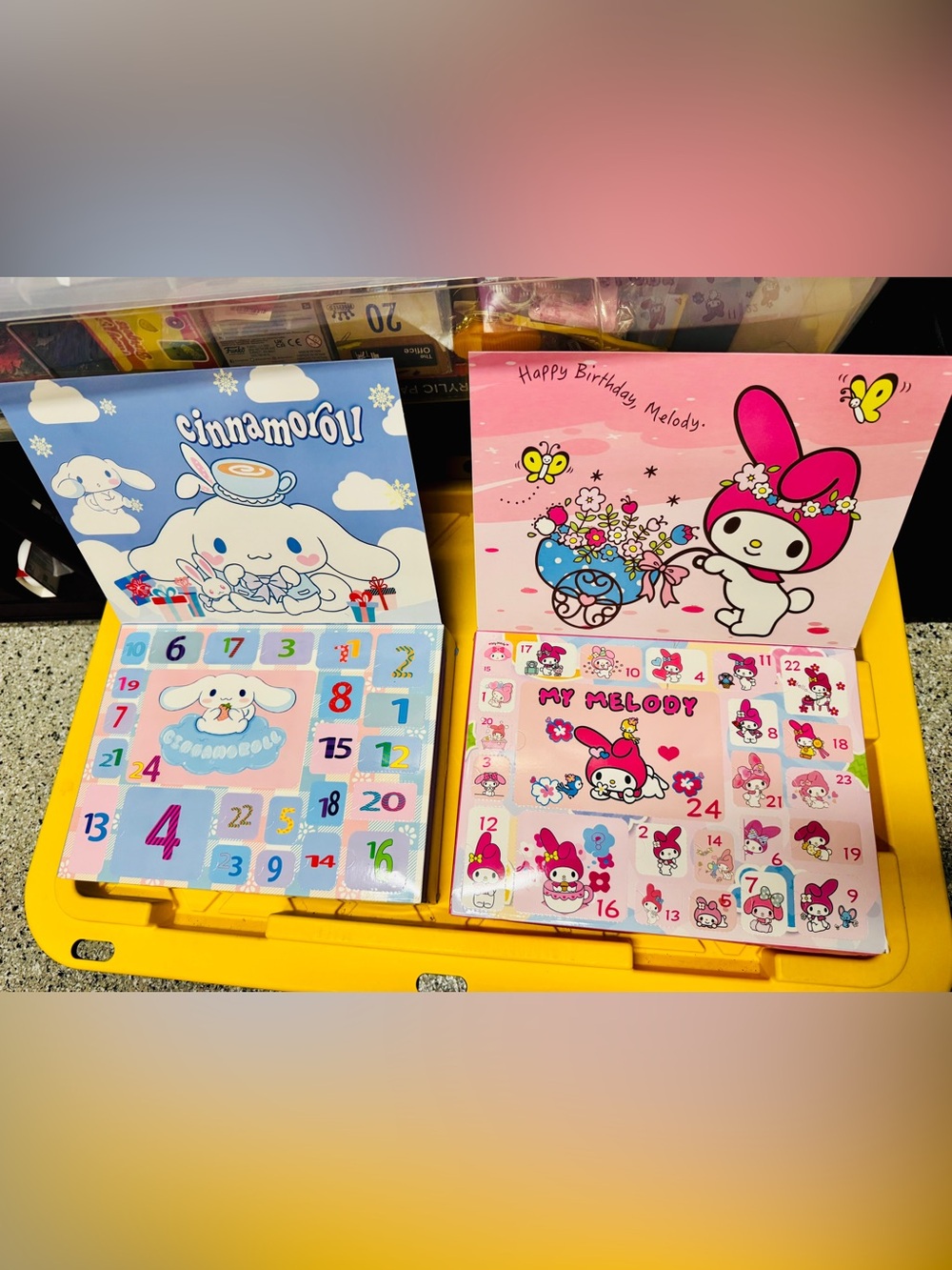 2 pack Sanrio My Melody Pink and cinnamoroll Advent calendar
